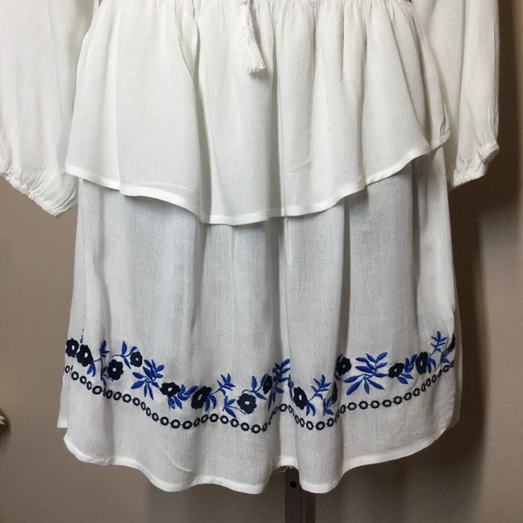 *NEW* Hype, Gorgeous Embroidered, Long Sleeves White Summer Dress Size L. - Picture 2 of 12